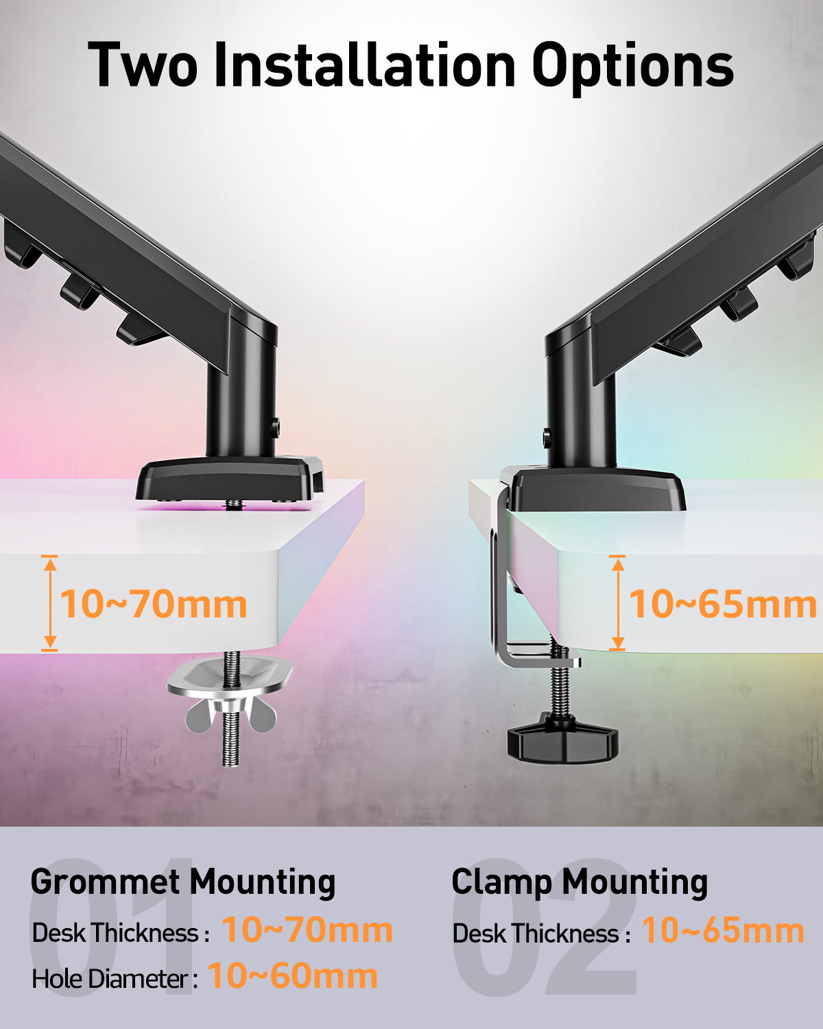 MOUNT PRO Single Monitor Desk Mount for 13-32 Inch Screen, Adjustable Gas Spring Monitor Arm, Computer Monitors Stand with Clamp/Grommet Mounting Base, VESA Mounts Fit 4.4-19.8 lbs Computer