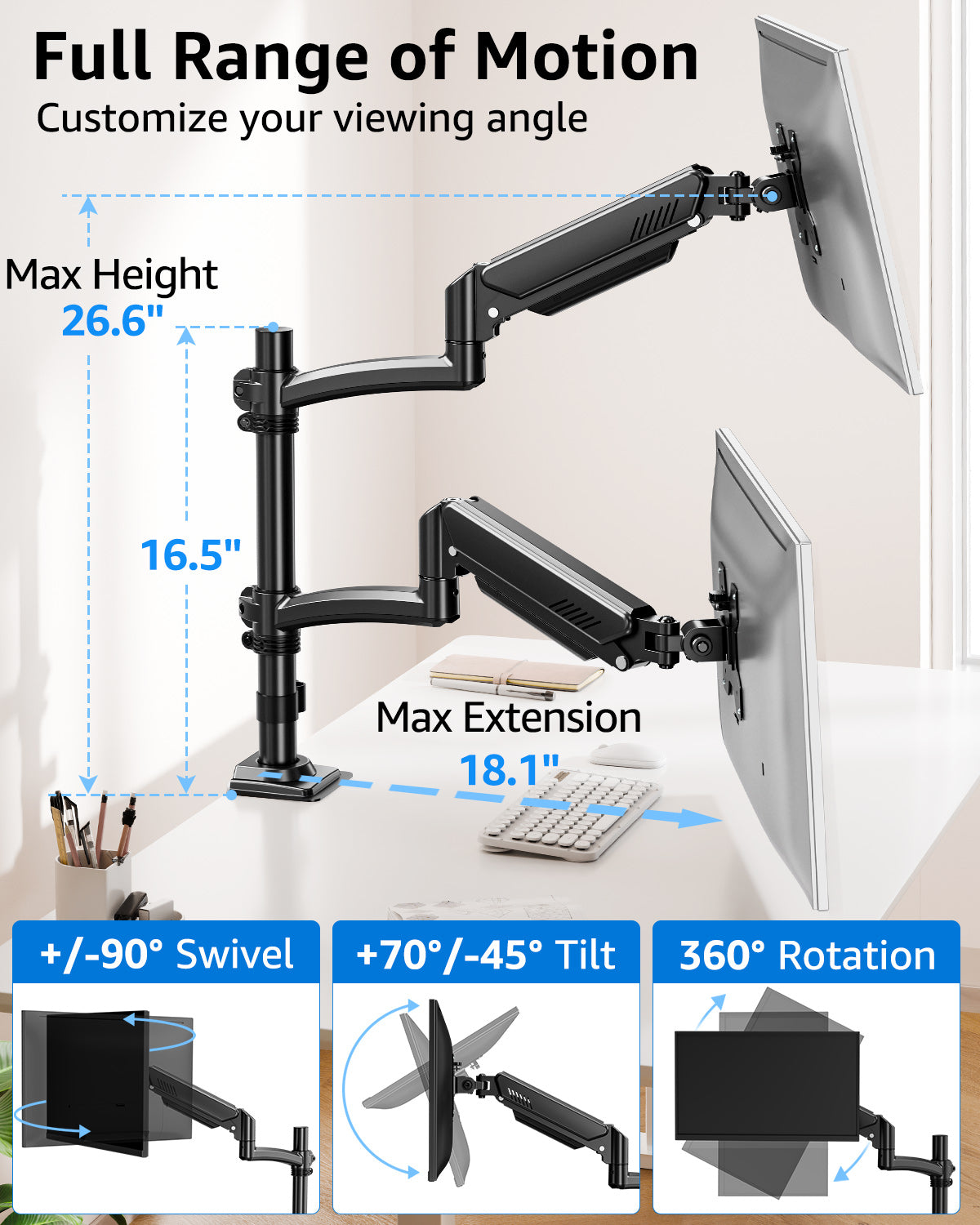 MOUNT PRO Dual Monitor Stand-WMP6016B