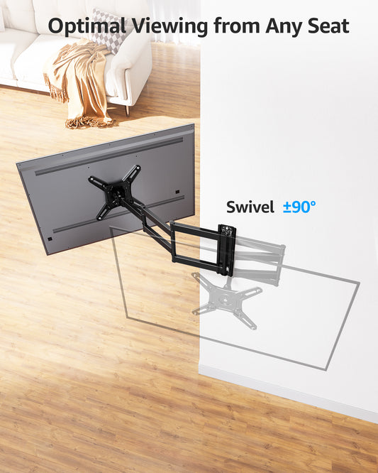 MOUNT PRO Full Motion Long Arm TV Wall Mount for Most 13-42 inch Flat Curved TVs,Tilting TV Mount with Swivels Articulating Arms Max VESA 200X200mm, 44lbs
