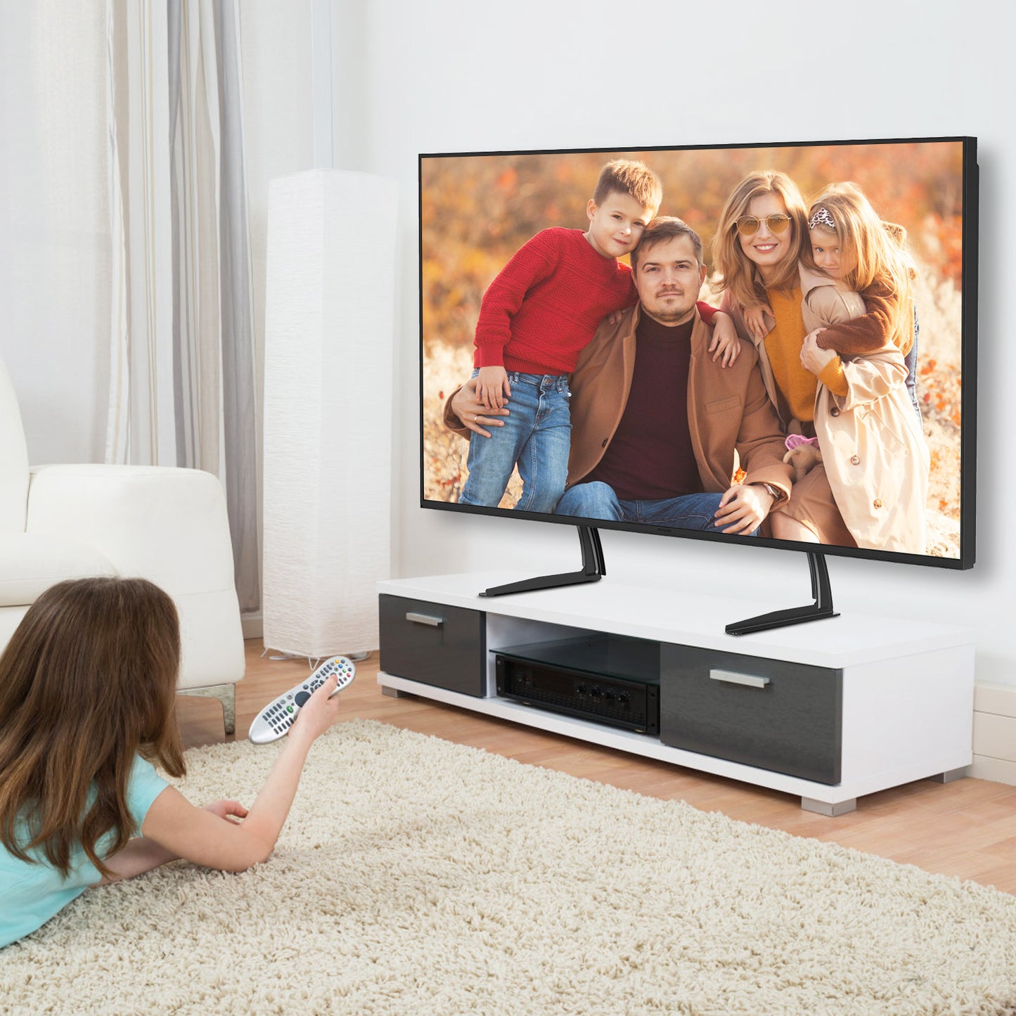 MOUNT PRO Table Top TV Stand for Most 27 to 55 inch TVs, Premium Metal Universal TV Legs Holds up to 88 lbs
