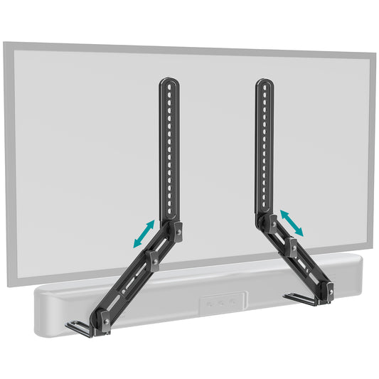 MOUNT PRO Soundbar Mount, Sound Bar TV Bracket, for Mounting Above or Under TV, Fits Sound Bars Up to 15 Lbs, Tool-Free Knob Adjustable Soundabr Bracket with Mounting Hardware