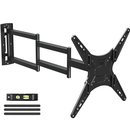MOUNT PRO Long Arm TV Wall Mount for Most 26-65 Inch TVs, Corner TV Mounts with 37.4 Inch Extension Arm, Swivel Tilt Single Stud Full Motion Bracket Max VESA 400x400mm, Holds to 77 lbs