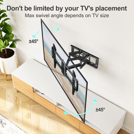 MOUNT PRO Full Motion TV Wall Mount for Most 43-82 inch TVs, Wall Mount Bracket with Articulating Swivel and Tilt, Max VESA 600x400mm, Holds up to 99lb