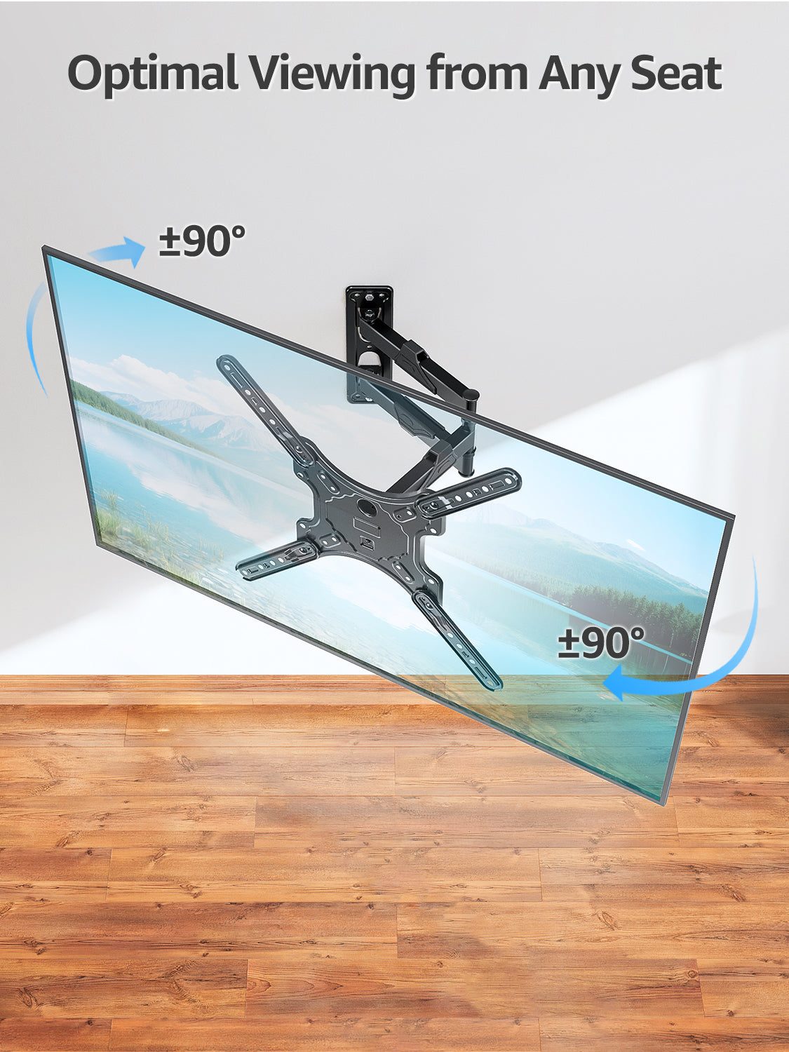 MOUNT PRO Full Motion TV Wall Mount for Most 20-55 inch Flat Curved TVs,Tilting TV Mount with Swivels Articulating Arms Max VESA 400X400mm, 77lbs
