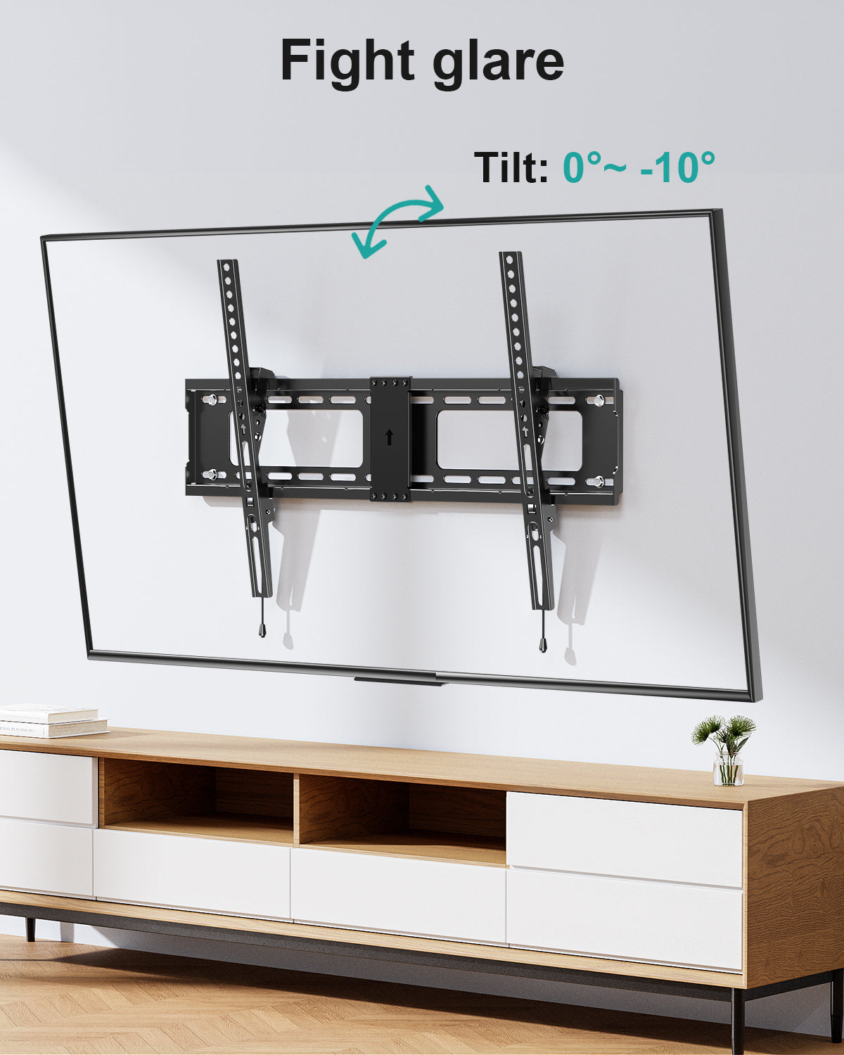 MOUNT PRO Large Tilting TV Wall Mount for Most 37-82 Inch TVs, Universal Low Profile TV Mount TV Bracket Holds up to 132lbs, Max 600x400mm, Fit 16", 18", 24" Stud