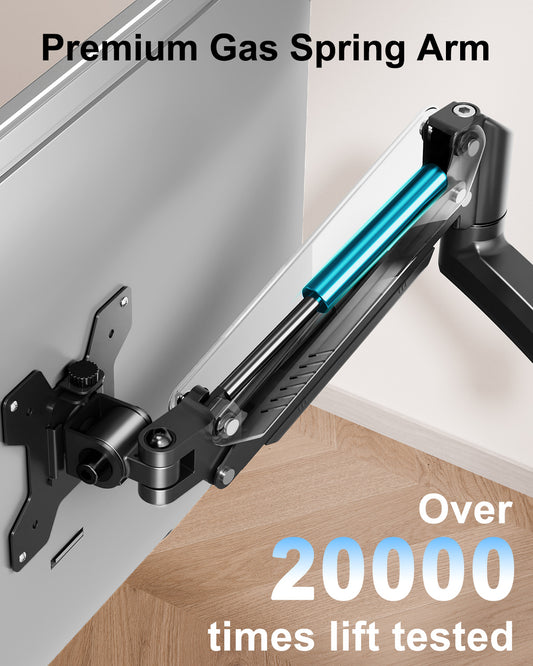 MOUNT PRO Freelift Dual Monitor Arm with Adjustable Gas Spring Stand, VESA 75x75/100x100, 4.4-22 lbs, Black